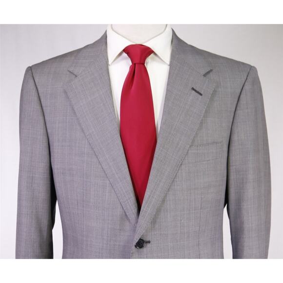 Astor & Black Custom Gray Plaid 2-Btn Wool Suit 42R - Picture 3 of 11